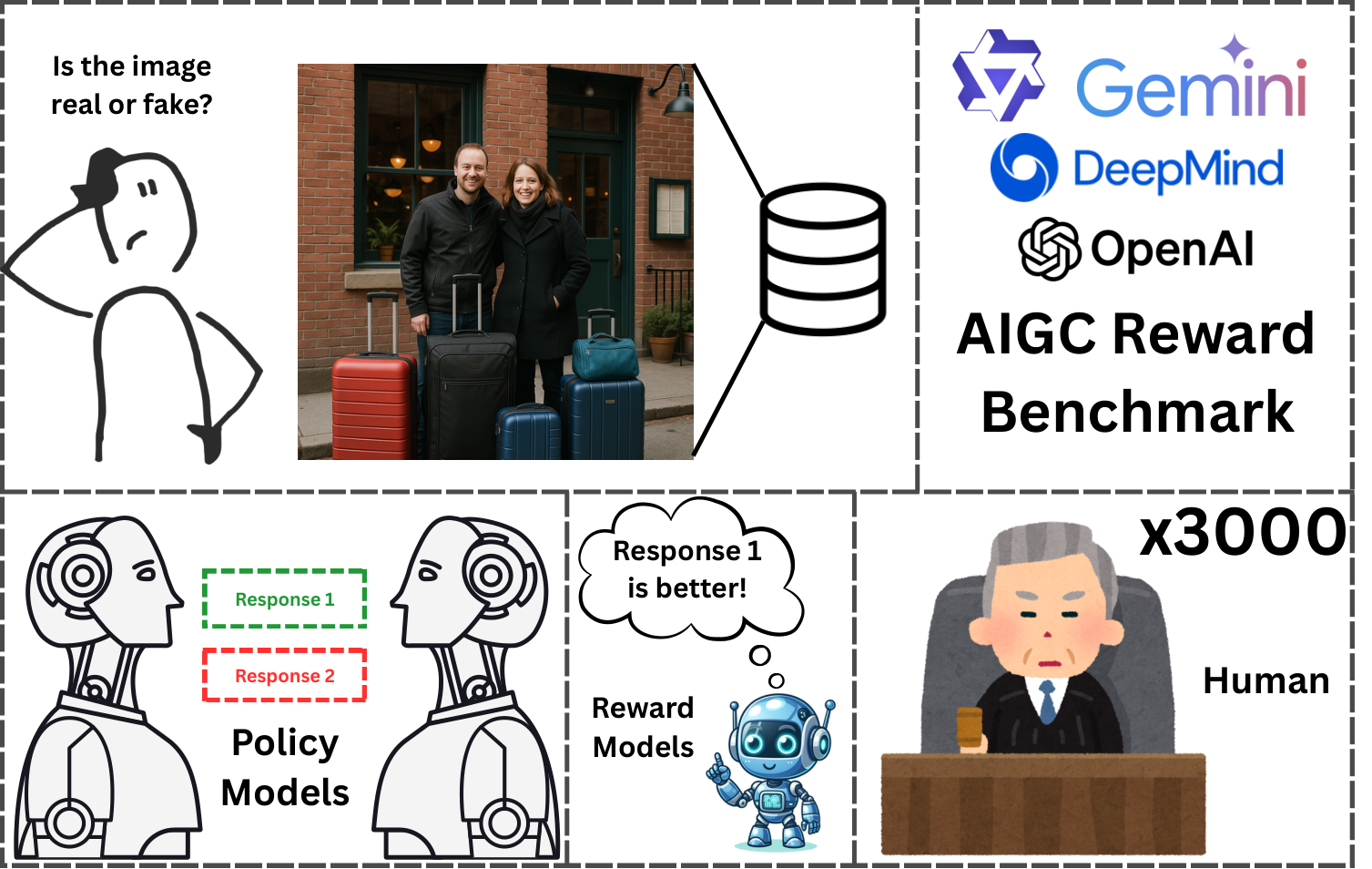 XAIGID-RewardBench evaluation framework for judging detection explanations
